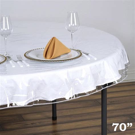 round clear plastic tablecloth covers